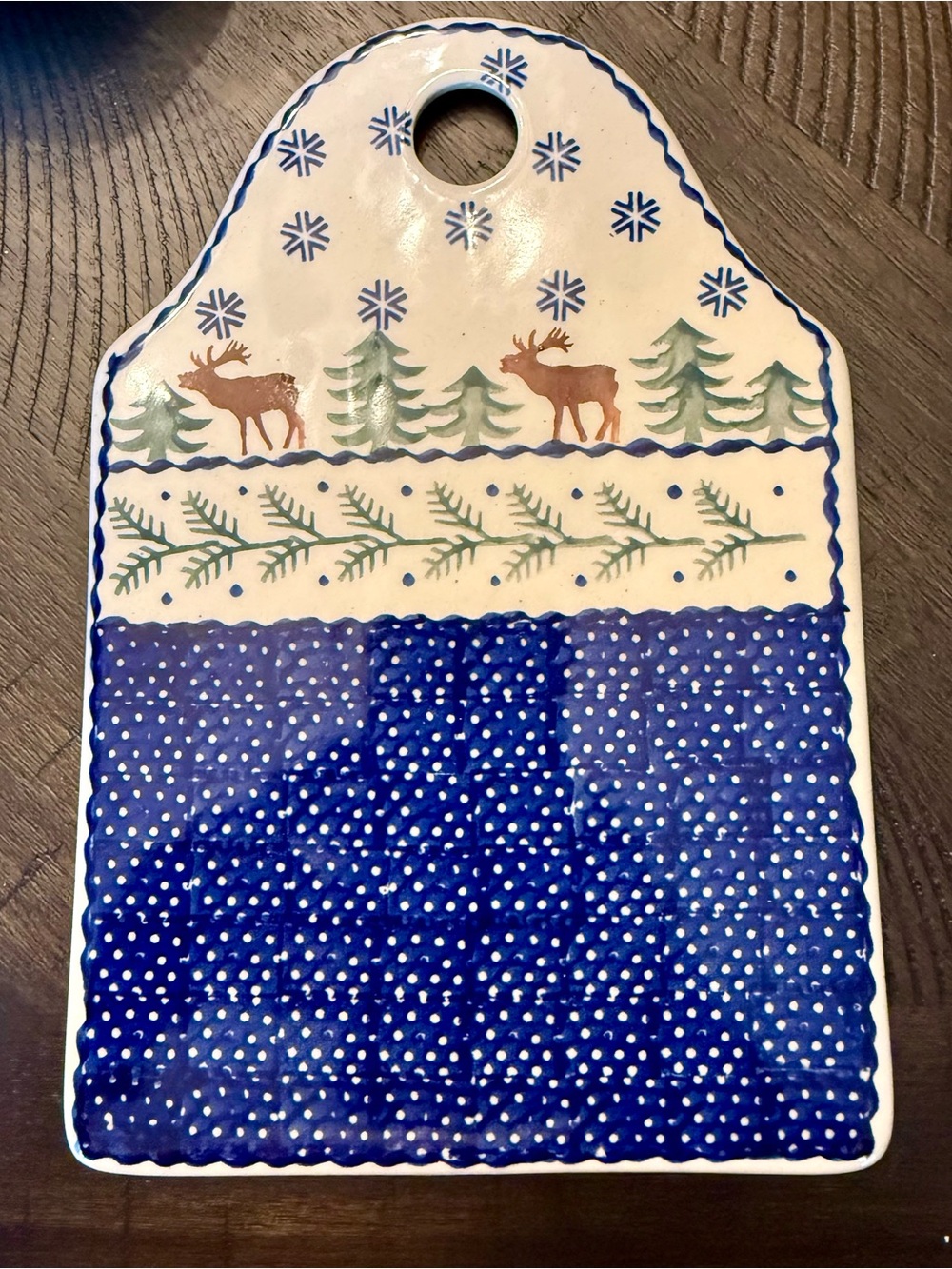 Authentic Boleslawiec Polish Pottery Ceramic Cutting Board/ Cheese Board Tivet